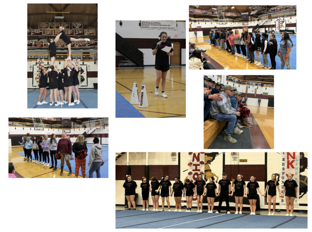 Collage of pics from pep rally