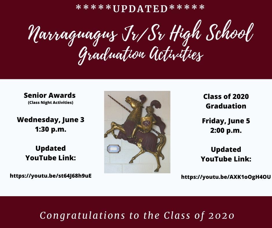 Updated YouTube Links for Graduation Activities