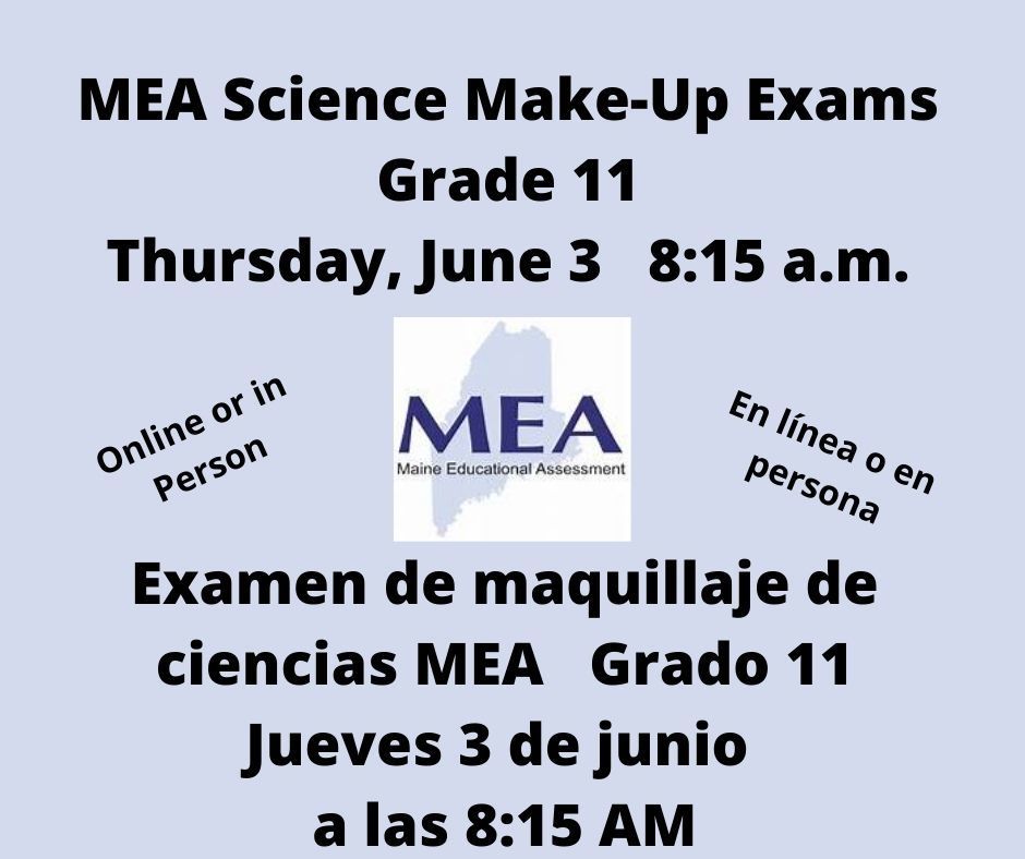 MEA Science Make-up Exams for Juniors