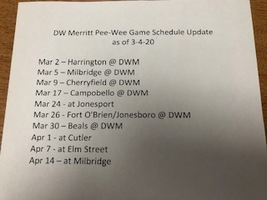 Updated Pee-Wee Basketball Game Schedule