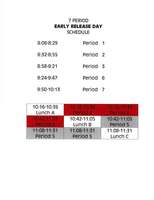 Early Release Schedule