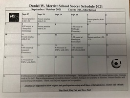 Updated Soccer Schedule