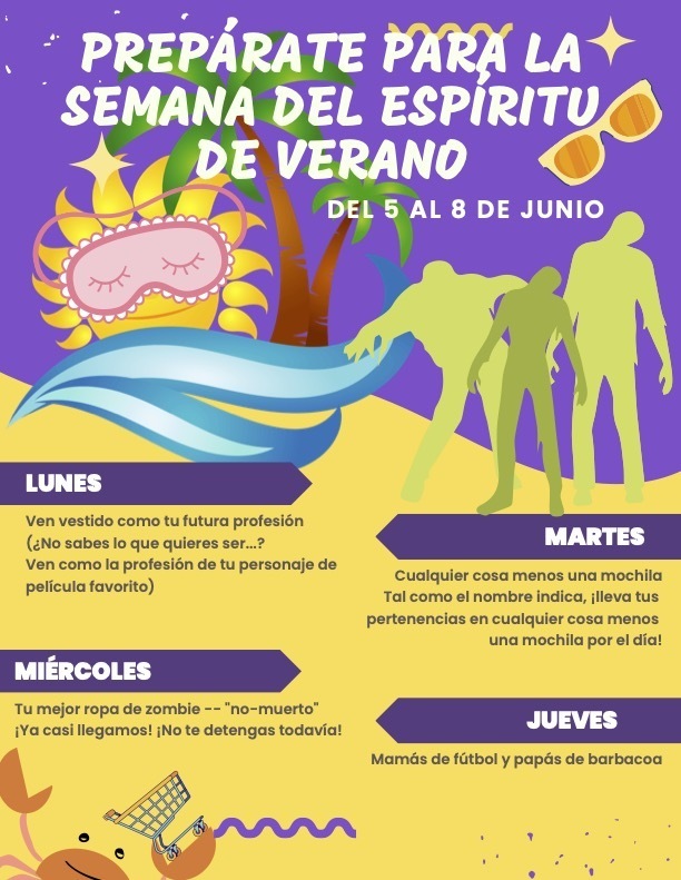 Spanish version of spirit week flyer