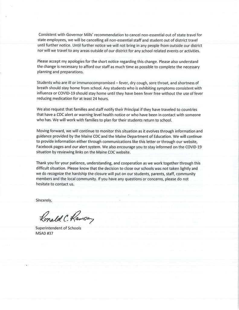 Letter from Mr. Ramsay